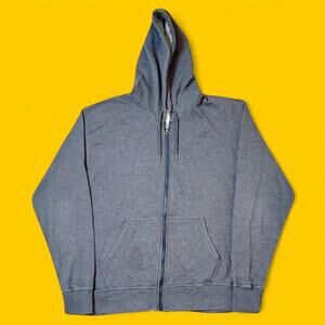 Champion Gray Full-Zip Hoodie Men’s Large Embroidered Logo Sweatshirt